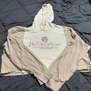 Hollister Cream and Green Cotton Top